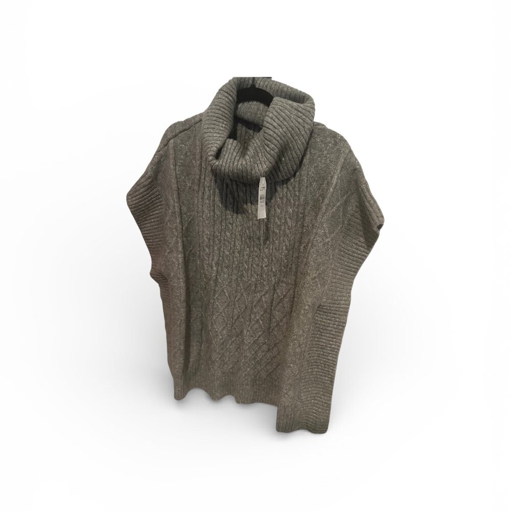 Loft Stylish Women's Gray Poncho Size Small NWT